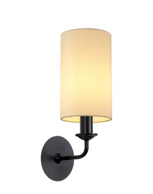 DK1018  Banyan Wall Lamp 1 Light Matt Black; Ivory Pearl